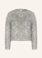 Swetry damskie - Ichi Sweter Ihblizi Z Błyszczącą Przędzą silber - ICHI - miniaturka - grafika 1