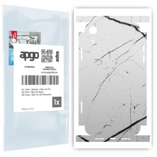 Folia naklejka skórka strukturalna na TYŁ+BOKI do Apple iPhone XR -  Marmur Biały - apgo SKINS - Szkła hartowane na telefon - miniaturka - grafika 1