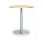 Stoły i stoliki do biura - B2B Partner Stolik wysoki Filip II, średnica 800 mm, chromowana podstawa, płyta brzoza 423202 - miniaturka - grafika 1