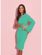 Sukienki - Dopasowana sukienka na jedno ramię EZALI - miętowa - Magmac - miniaturka - grafika 1