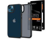 Etui i futerały do telefonów - Etui obudowa case Spigen Ultra Hybrid do Apple iPhone 13 Matte Frost Black + Szkło - miniaturka - grafika 1