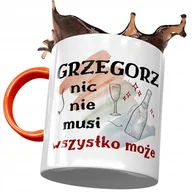 Kubki - Kubek Pomarańczowy Dla Grzegorza Grześka Prezent z Nadrukiem ze Zdjęciem + Opakowanie na prezent (wzór 02) - miniaturka - grafika 1