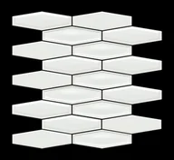 Płytki ceramiczne - Mozaika Long Hex snow glossy 25,4x28,5 Manufaktura Parczówek - miniaturka - grafika 1