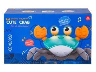 Uciekający Pełzający Krab, Interaktywna Zabawka, Świeci, Gra melodie Robot NIEBIESKI - Roboty dla dzieci - miniaturka - grafika 1