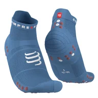 Skarpetki sportowe męskie - COMPRESSPORT Skarpetki do biegania krótkie ProRacing Socks V4 błękitne - miniaturka - grafika 1