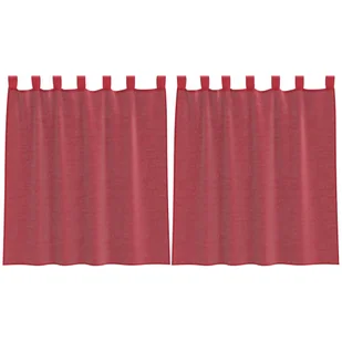 vidaXL Zasłony woalowe z pętelkami 2 szt. Wino czerwone 140x140 cm - Zasłony - miniaturka - grafika 1