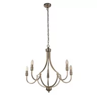 Lampy sufitowe - Lodge lampa wisząca 5xE14 satynowa srebrna 82915-5SS - miniaturka - grafika 1