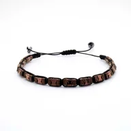 Bransolety męskie - Bransoletka brązowa / miedziana - koraliki z możliwością regulacji - kamienie naturalne hematyt EM - EM Men's Accessories - miniaturka - grafika 1