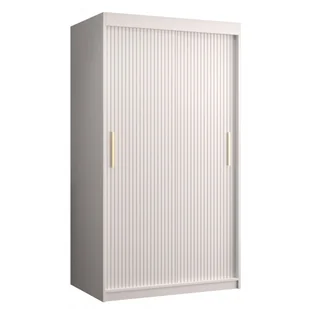 Szafa przesuwna do kawalerki z frezowanym frontem Riflo Slim 1 100 czarna biała - Szafy - miniaturka - grafika 1