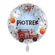 Balony i akcesoria - Balon imienny foliowy Piotrek okrągły pakowany 43 cm - miniaturka - grafika 1