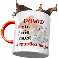 Kubki - Kubek Pomarańczowy Dla Dawida Kolegi Męża Prezent z Nadrukiem ze Zdjęciem + Opakowanie na prezent (wzór 02) - miniaturka - grafika 1