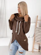 Bluzy damskie - BLUZA SPECIAL BRĄZOWA UNI - Ubra - miniaturka - grafika 1