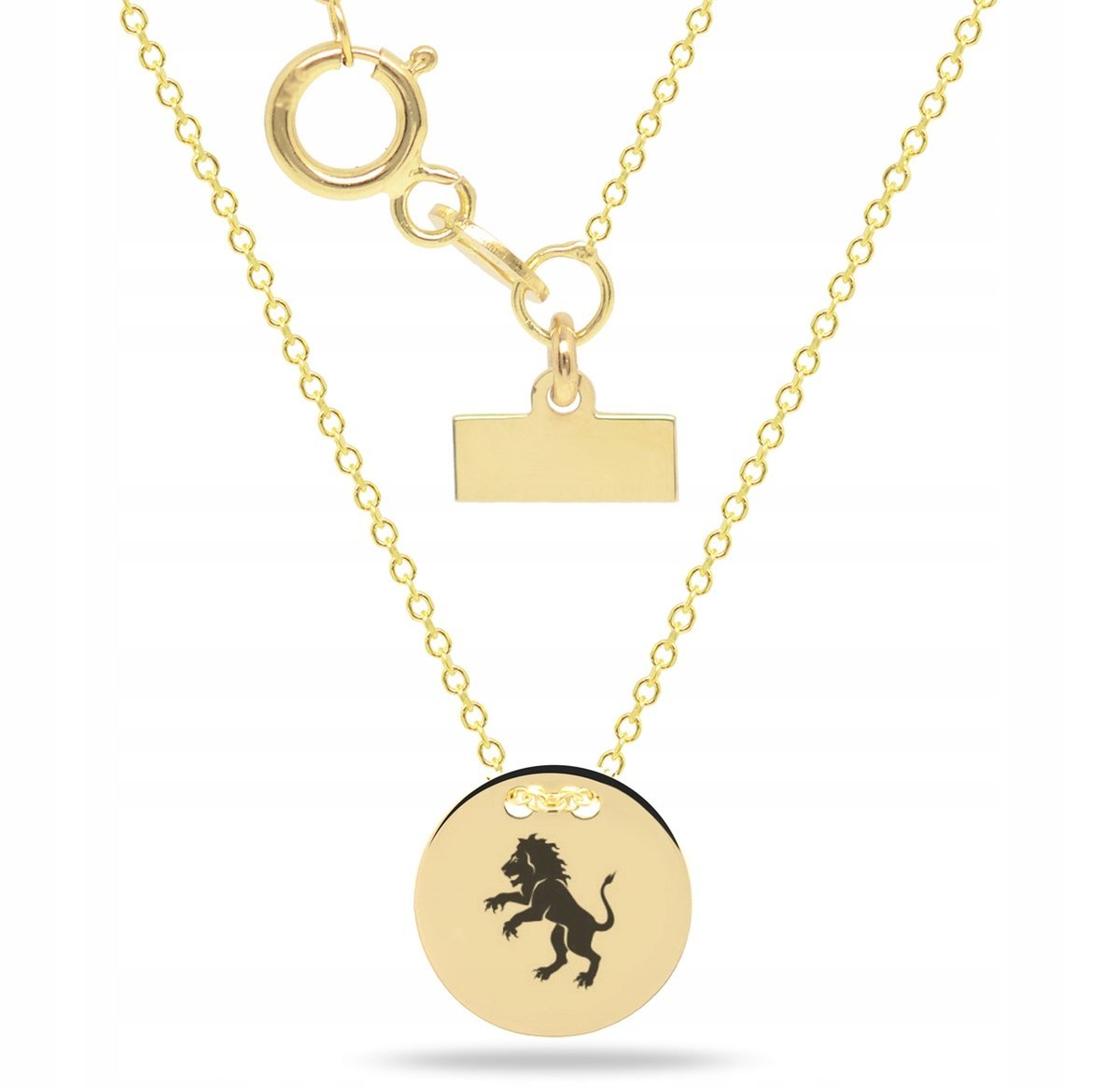 ZŁOTY NASZYJNIK ZNAK ZODIAKU LEW 333 GRAWER