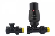 Zawory i kraniki - Zawór termostatyczny ELEGANT prosty czarny mat - miniaturka - grafika 1