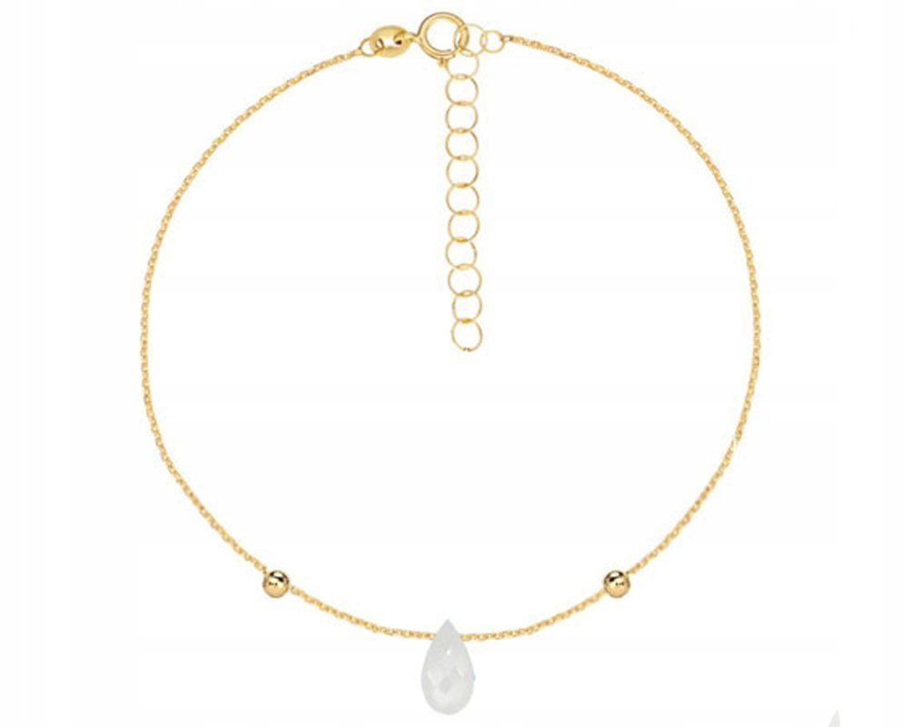 Złota Bransoletka 375 Z Kamieniem Księżycowym 9K