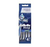 Maszynki do golenia i wkłady - GILLETTE BLUE 3 SIMPLE MASZYNKA JEDNORAZOWA 4 SZTUKI - miniaturka - grafika 1