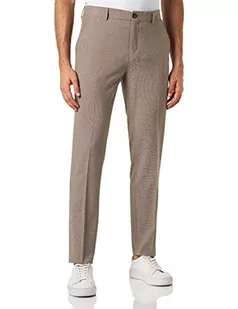 SELETED HOMME Męskie spodnie garniturowe Slhslim-Liam BRWN Hounds TRS Flex B Noos, Brown/Detail:houndstooth, 48 - Spodenki męskie - miniaturka - grafika 1