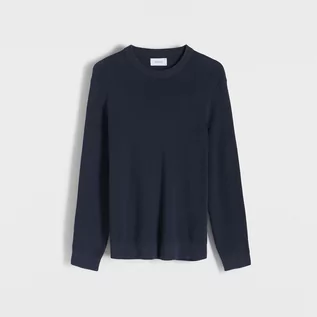 Swetry męskie - Reserved - Bawełniany sweter - Granatowy - grafika 1