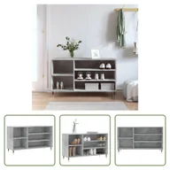 Szafki na buty - The Living Store stojak na buty betonowy szary 102x36x60 cm materiał drewnopochodny - miniaturka - grafika 1