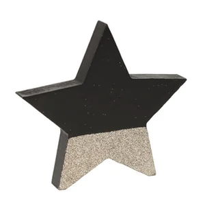 FIGURKA DREWNIANA GWIAZDA CZARNO-ZŁOTA 12x1,5x11 cm - Ozdoby bożonarodzeniowe - miniaturka - grafika 1