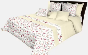 Narzuta pikowana, 170x210, kremowa w kwiaty, NMO-090 - Narzuty - miniaturka - grafika 1