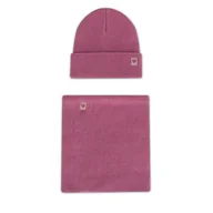 Czapki dla dzieci - Komplet czapka i komin Nelli Blu 7KF-002-AW24 Różowy - miniaturka - grafika 1
