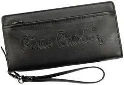 Portfel Damski Skóra Naturalna Pierre Cardin Duży Piórnik 2204 CZARNY 19,5 x 10 x 3 [cm] - Portfele - miniaturka - grafika 1