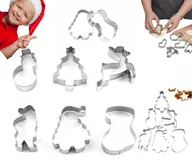 Formy do ciast - FOREMKI DO WYKRAWANIA WYKRAWACZE PIERNIKÓW CIASTEK CIASTECZEK 6 SZT - miniaturka - grafika 1