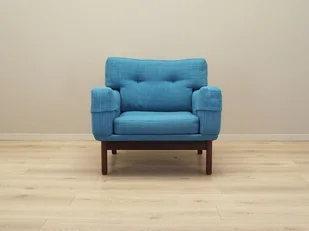 Fotel niebieski, duński design, lata 60, produkcja: Dania - Fotele - miniaturka - grafika 1