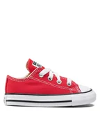 Buty dla dziewczynek - Converse Trampki Inf Chuck Taylor All Star Ox 7J236C Czerwony - miniaturka - grafika 1