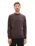 Swetry męskie - TOM TAILOR sweter męski, 32729 - bordowy granatowy Twotone Grindle, 3XL - miniaturka - grafika 1