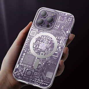 Kingxbar PQY Geek Series magnetyczne etui iPhone 14 MagSafe srebrne - Etui i futerały do telefonów - miniaturka - grafika 11