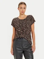 Koszulki i topy damskie - ONLY T-Shirt 15344399 Brązowy Regular Fit - miniaturka - grafika 1