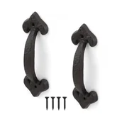 Zawiasy, okucia i inne akcesoria - Klamka do drzwi przesuwnych - Uchwyt meblowy - Żelazo - 2 sztuki - 17*5,4 cm - Czarny - miniaturka - grafika 1