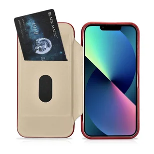 iCarer CE Oil Wax Premium Leather Folio Case skórzane etui iPhone 14 Pro Max z klapką magnetyczne MagSafe czerwony (AKI14220708-RD) - Etui i futerały do telefonów - miniaturka - grafika 21