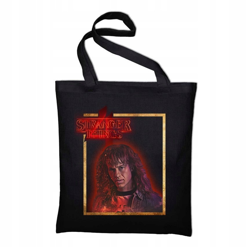 Torba Czarna EKO Bawełniana STRANGER THINGS EDDIE Dla Fana Na Prezent Wzory