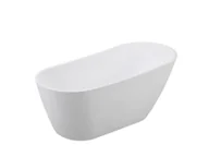 Wanny - Wanna wolnostojąca Besco Melody 150x80 cm owalna biały połysk syfon i maskownica grafit WAS-150-MGR - miniaturka - grafika 1