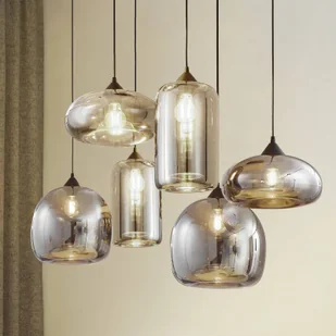 Lampa wisząca szklana Marla Lindby, możliwość ściemniania, czarny, salon / jadalnia, szkło, nowoczesny - Lampy sufitowe - miniaturka - grafika 1