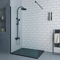 Parawany nawannowe - VENTE-UNIQUE Parawan prysznicowy we włoskim stylu w kolorze czarnym matowym estetyka industrialna – 120 × 200 cm – DAREN - miniaturka - grafika 1