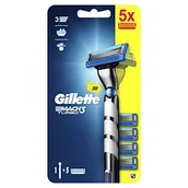 Maszynki do golenia i wkłady - Gillette Mach3 Turbo Maszynka do golenia dla mężczyzn, - 5 ostrzy - miniaturka - grafika 1