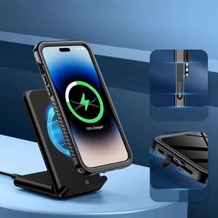 Etui do iPhone 14 Pro wodoodporne pancerne 360 Case Hybrid ochrona aparatu obiektywów IP68 Waterproof czarne - Etui i futerały do telefonów - miniaturka - grafika 6