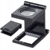 Mikroskopy i lupy - LUPA JUBILERSKA KIESZONKOWA SKŁADANA ZE SKALĄ 8x - miniaturka - grafika 1