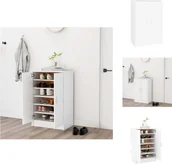 Szafki na buty - vidaXL Szafka na buty biała 60x35x92 cm materiał drewnopochodny - Półki i szafki na buty - miniaturka - grafika 1