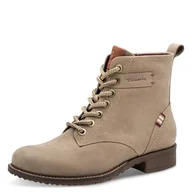 Botki damskie - Tamaris Damskie sztyblety Lace Boot Flat 1-25298-45, szarobrązowe (taupe), rozmiar 39 EU, szarobrązowy, 39 EU - miniaturka - grafika 1