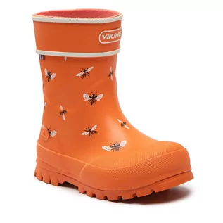 Buty dla dziewczynek - Kalosze VIKING - Alv Jolly 1-60060-3101 Orange/White - grafika 1