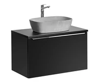 Szafki łazienkowe - Szafka do łazienki z umywalką, Santa Fe, 80x46x46 cm, czarny, mat - miniaturka - grafika 1