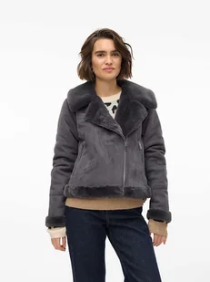 Vero Moda Kurtka "Peggy" w kolorze szarym ze skóry syntetycznej - Kurtki damskie - miniaturka - grafika 1