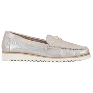 Sergio Leone Mokasyny Z Perełkami złoty - Mokasyny damskie - miniaturka - grafika 1