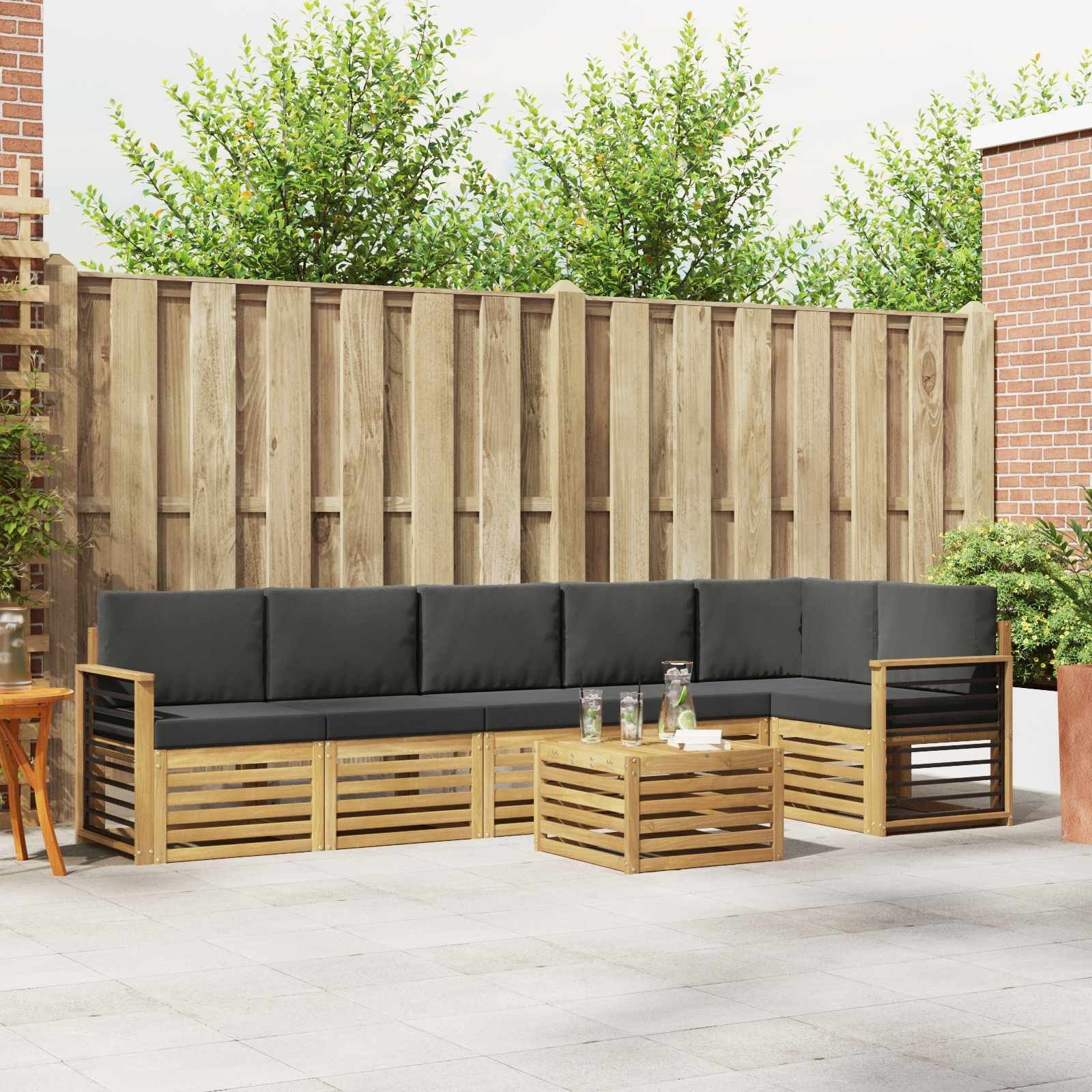 vidaXL Zestaw sof na zewnątrz 7 pcs Biały i antracyt 59 x 59 x 37 cm