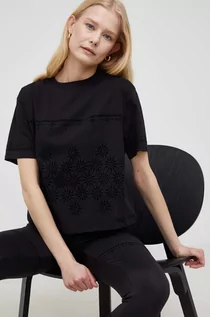 Koszulki i topy damskie - Desigual t-shirt bawełniany kolor czarny - grafika 1